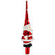 Santa Claus glass tree topper 30 cm s3