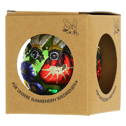 Christmas ball, wild bee protection, glass, 3 in 1