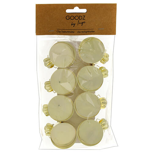 Set 8 pz clip portacandele dorati 4 cm 1