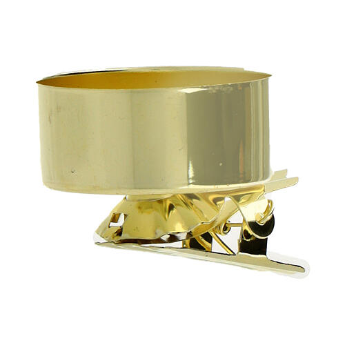 Set 8 pz clip portacandele dorati 4 cm 3
