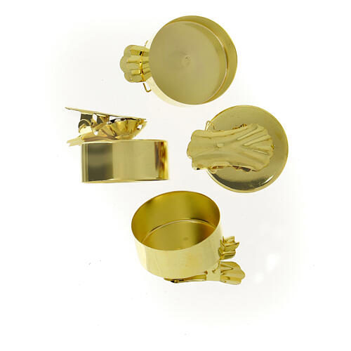 Set 8 pz clip portacandele dorati 4 cm 4
