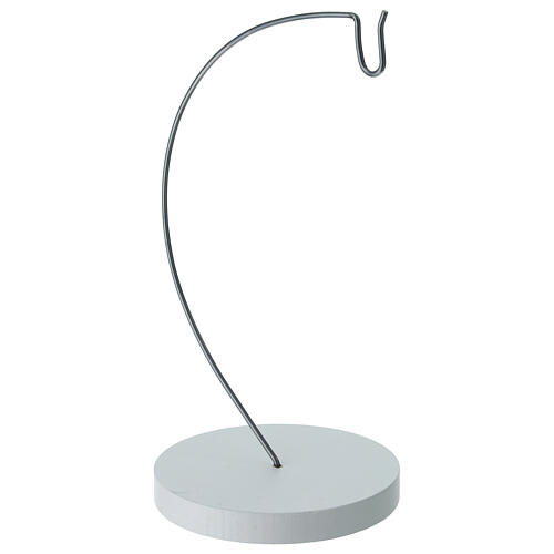 Kugelständer, Metall silberfarben, mit weißer Basis, H 24 cm 2