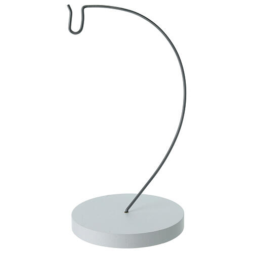 Gancio per palline max 150 mm metallo argentato base bianca 1