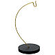 Stand for Christmas ball of 0.5 in max, golden metal and black base s2