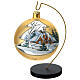 Stand for Christmas ball of 0.5 in max, golden metal and black base s3