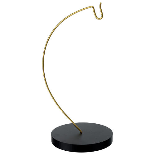 Gancio per palline max 120 mm metallo dorato base nera 2