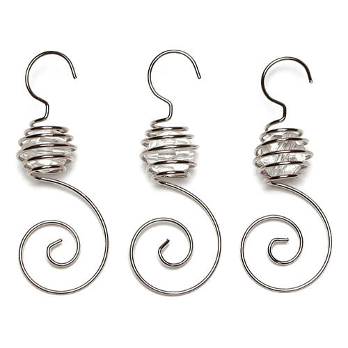 Silver hooks for Christmas balls, set of 6, 2.8 in 1