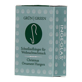 Schnellaufhänger für Weihnachtsschmuck, 100er-Set, dunkelgrün, L 4 cm