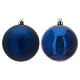 Set 6 palline Natale 8 cm blu plastica riciclata s2
