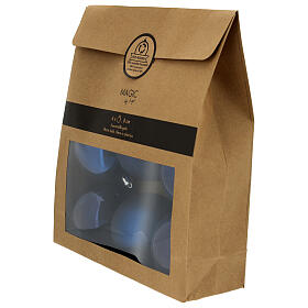 Zestaw 6 bombek choinkowych, 8 cm, niebieskie, plastik z recyklingu