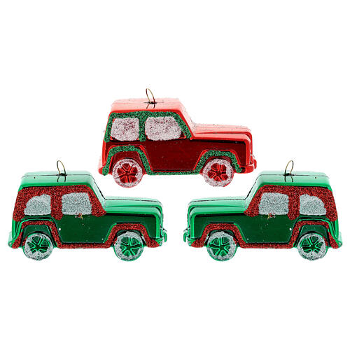 Weihnachtsbaumschmuck, 12-teiliges Set, rote und weiße Dekoformen, recycelter Kunststoff – 6–10,5 cm 5