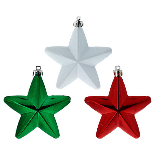 Set 12 palline Natale rosse e bianche plastica varie forme 6-10.5 cm 4