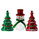 Set 12 palline Natale rosse e bianche plastica varie forme 6-10.5 cm s3