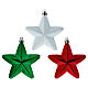 Set 12 palline Natale rosse e bianche plastica varie forme 6-10.5 cm s4