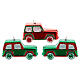 Set 12 palline Natale rosse e bianche plastica varie forme 6-10.5 cm s5