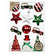 Set of 12 red and white plastic Christmas baubles in various shapes 6-10.5 cm s1