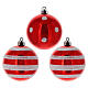 Set of 12 red and white plastic Christmas baubles in various shapes 6-10.5 cm s2