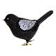 Set of 3 birds with clip, black recycled plastic, 3.5 in s3