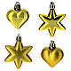 Weihnachtsbaumschmuck, 24-teiliges Set, goldfarben, verschiedene Formen und Oberflächen, Kunststoff – 5–6 cm s3