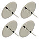 4pcs round shiny silver candle spikes 7.5 cm s2