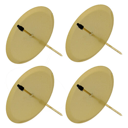 4 pcs round matte champagne metal candle holders 7.5 cm 2