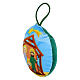 Green fabric Christmas ball with Nativity, 3.5 in diameter s2