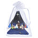 Addobbo forma albero natività blu 10x8 cm s3