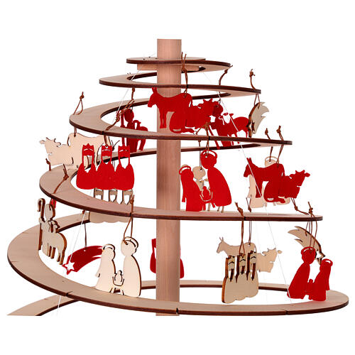 Natividade SPIRA Small para árvore de Natal 20 peças feltro e madeira 5 cm 2