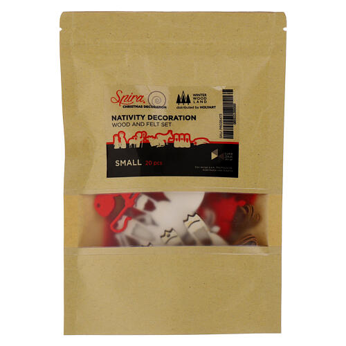 Natividade SPIRA Small para árvore de Natal 20 peças feltro e madeira 5 cm 6