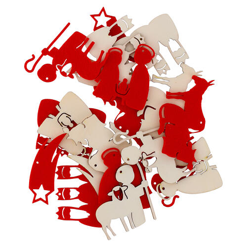 SPIRA Weihnachtsbaumschmuck Krippe – 20-teilig, Medium, Filz und Holz 6 cm 7