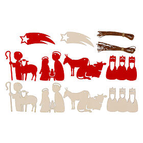SPIRA Nativity Christmas tree decorations, 2.5 in, Medium, felt and wood, 20 pcs