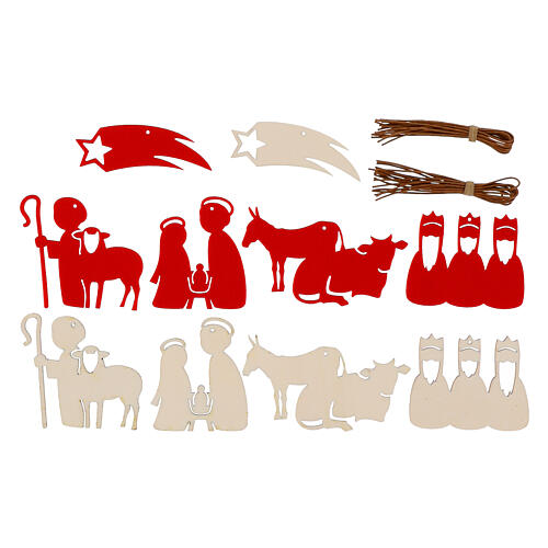 Medium SPIRA Nativity Christmas Tree Felt and Wood Decorations, 6 cm, 20 pcs 1