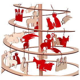 Decoraciones SPIRA Nativity Large árbol Navidad fieltro madera 20 piezas 8 cm