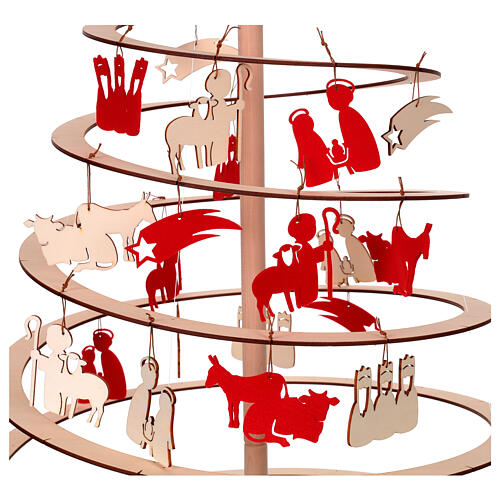 Decorazioni SPIRA Nativity Large albero Natale feltro legno 20pz 8 cm 2