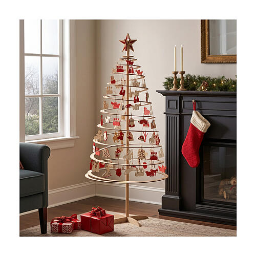 Decorazioni SPIRA Nativity Large albero Natale feltro legno 20pz 8 cm 3