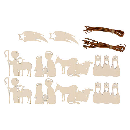 Small SPIRA Nativity Wooden Christmas Tree Ornaments, 20 pcs, 5 cm 1