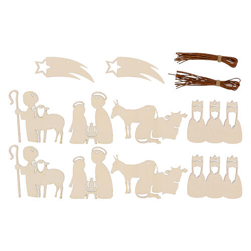 Décorations SPIRA Nativité 6 cm pour sapin de Noël Medium bois 20 pièces 1