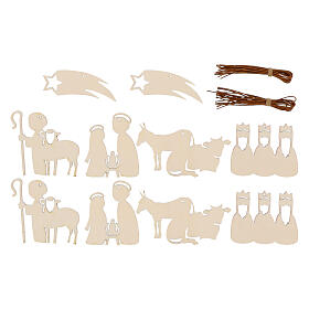 Medium SPIRA Nativity Christmas Tree Wooden Ornaments, 6 cm, 20 pcs