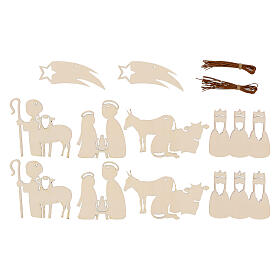 SPIRA Large Nativity decorations for Christmas Tree, set of 20 wooden pieces, 3 in