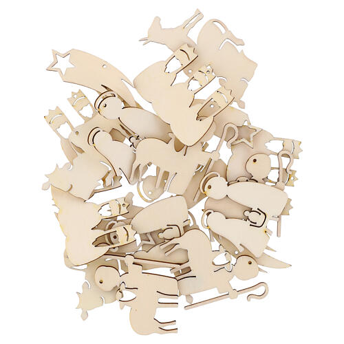 Dekoracje SPIRA Nativity – drewniane figurki szopki bożonarodzeniowej Large, 8 cm, zestaw 20 sztuk 7