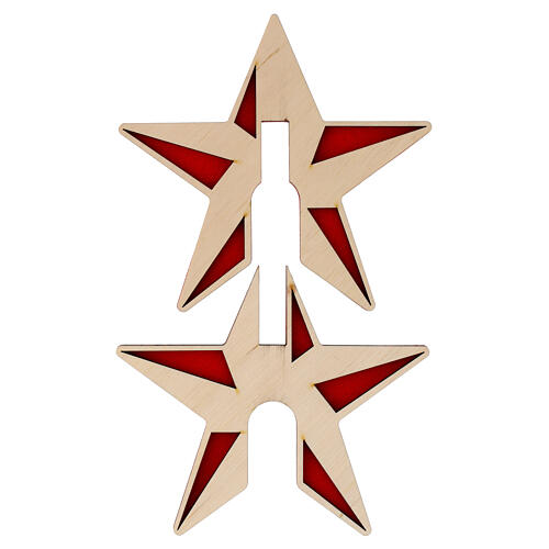 SPIRA topper for Christmas tree, 4 in, wood and red felt 4