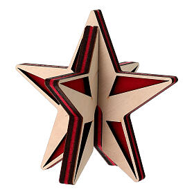 Puntale per albero di Natale SPIRA 10 cm legno feltro rosso