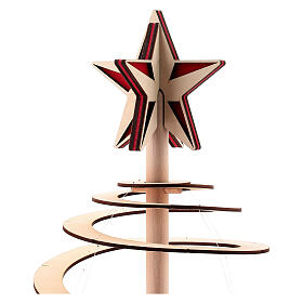Puntale per albero di Natale SPIRA 10 cm legno feltro rosso