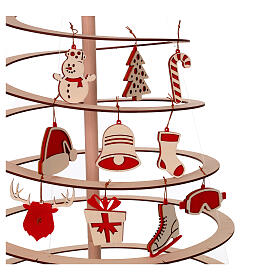 Christmas decorations SPIRA Large, 3 in, wood and felt, set of 10