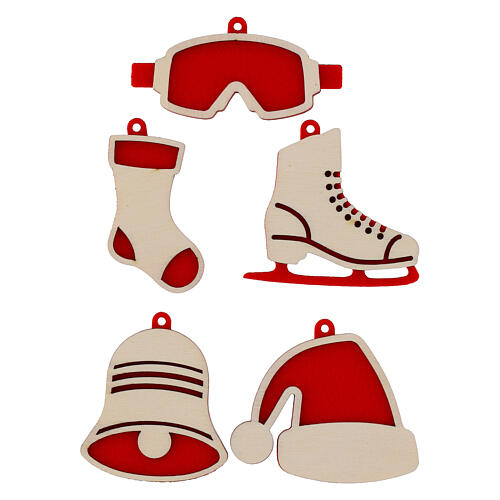 Decoraciones Navideñas 8 cm SPIRA Large madera fieltro 10 piezas 5