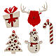 Decorazioni Natalizie 8 cm SPIRA Large legno feltro 10 pz s2