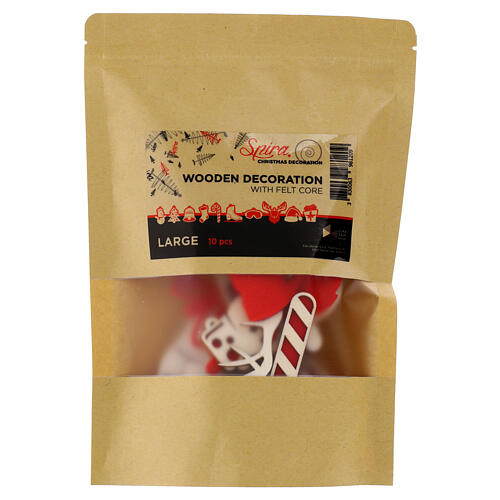 Enfeites de Natal 8 cm SPIRA Large madeira feltro 10 unidades 6