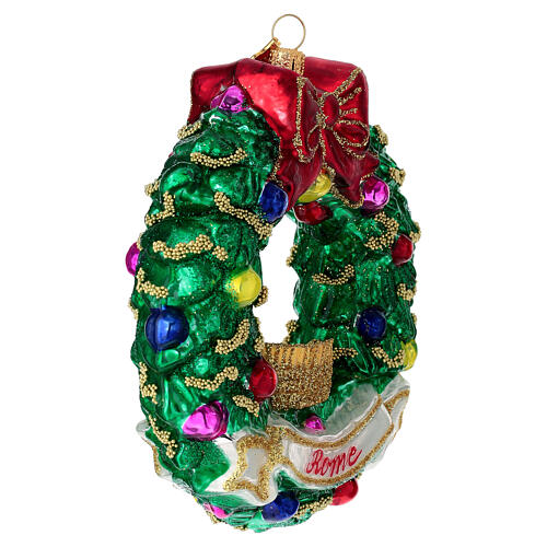 Weihnachtskranz Rom mit Kolosseum, Weihnachtsbaumschmuck aus mundgeblasenem Glas 3
