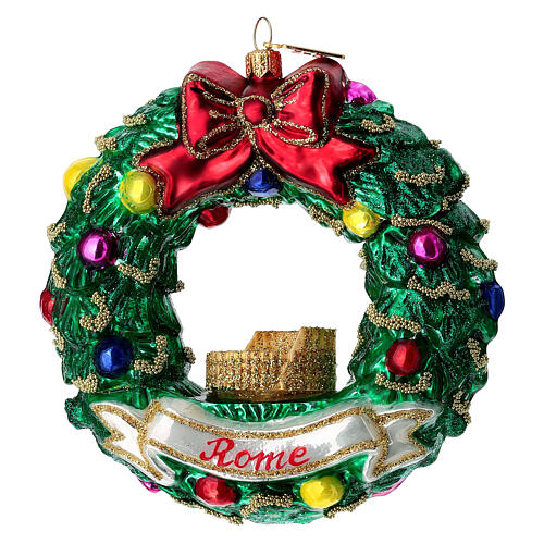 Garland with Colosseum, Christmas tree decoration blown glass 4