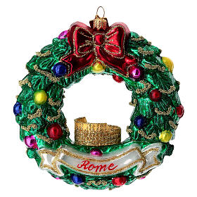 Grinalda de Roma enfeite para árvore de Natal vidro soprado